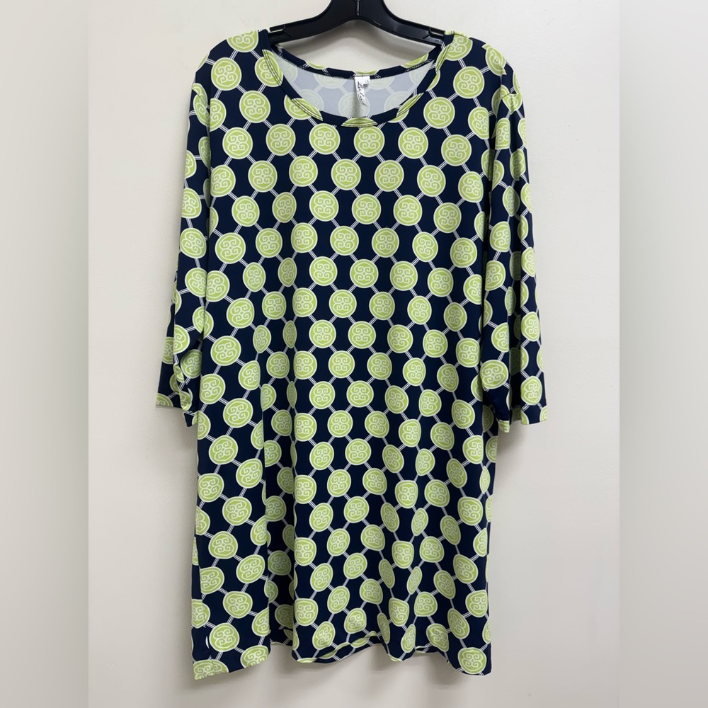 Lulu B Geometric Stretch Dress 3/4 Sleeve